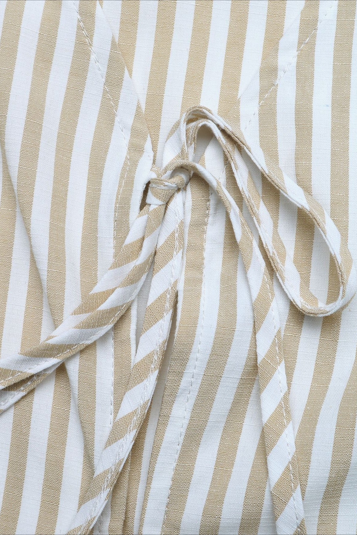 Striped Cutout Vest Casual Two Piece Set