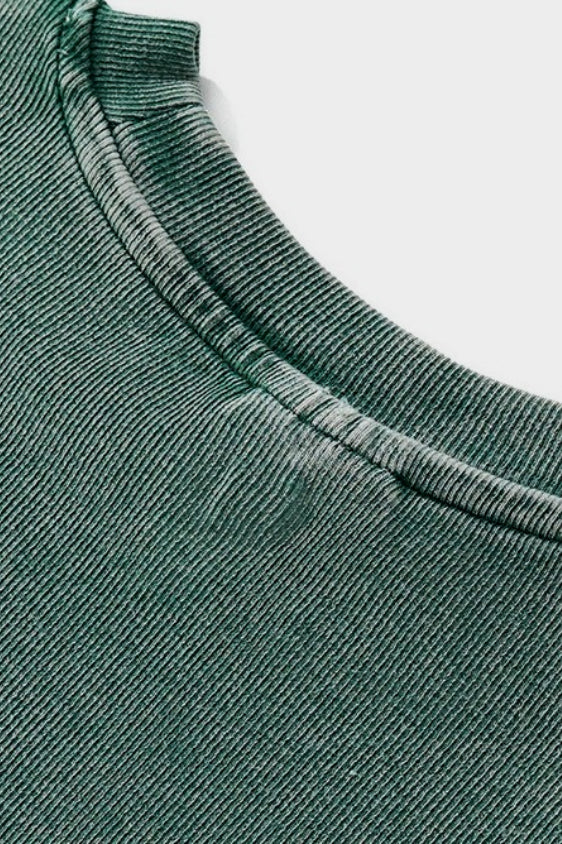 Washed Ruched Slim Y2K Stretch T-shirt