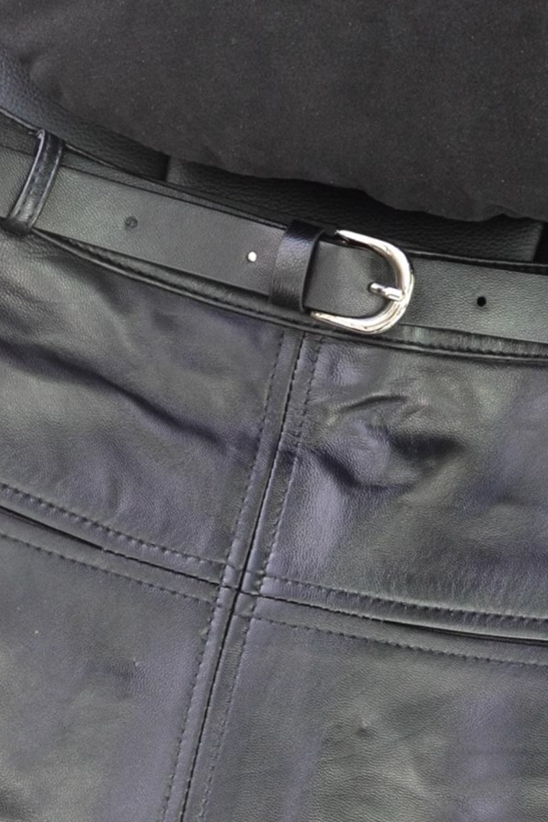 PU Leather High Waist Hip Wrap Mini Skirt