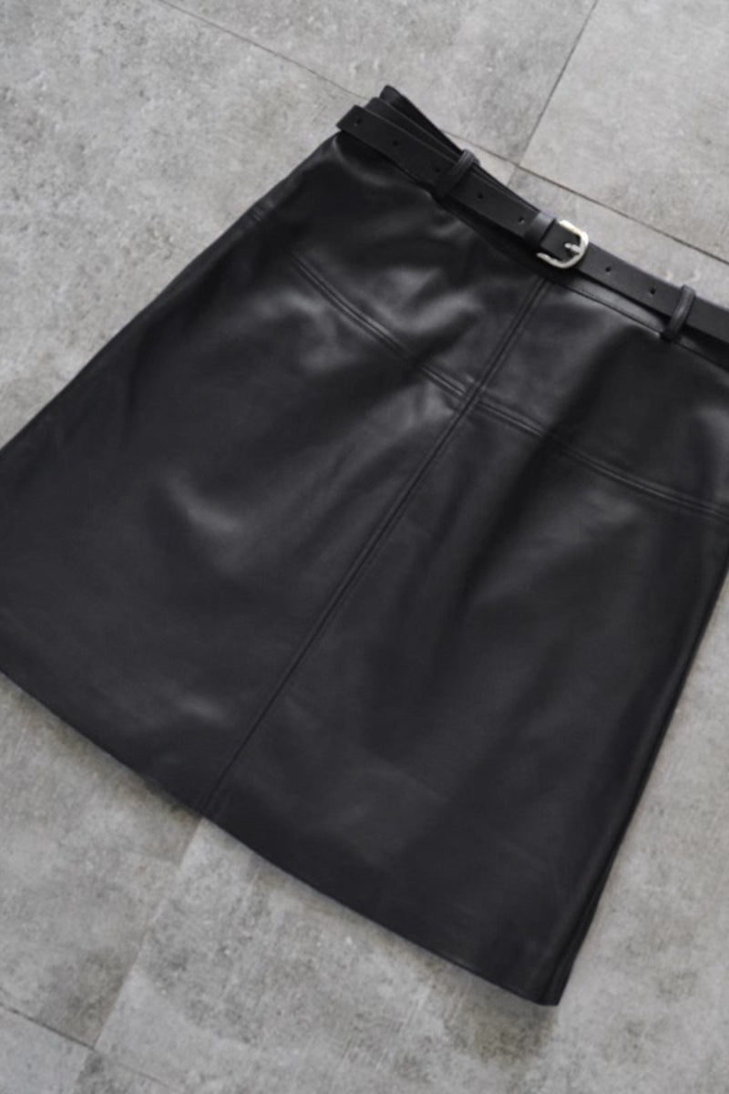 PU Leather High Waist Hip Wrap Mini Skirt